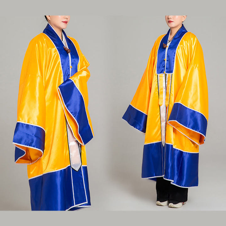 Buddha Stones ​​Wudang Kranich Stickerei Langer weitärmeliger Unisex Taoistischer Robenkimono für Qigong Tai Chi Zeremonie - image 8