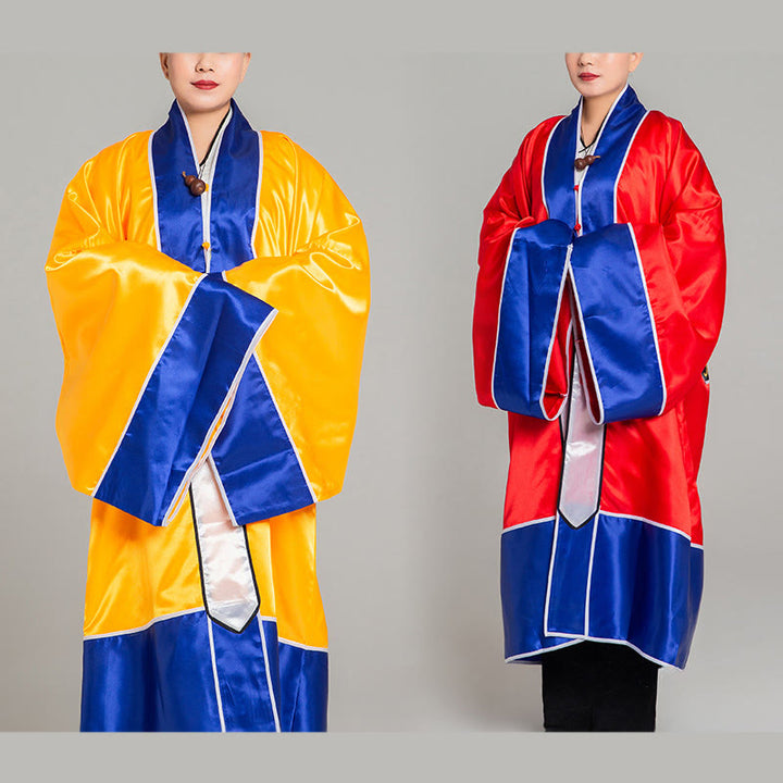 Buddha Stones ​​Wudang Kranich Stickerei Langer weitärmeliger Unisex Taoistischer Robenkimono für Qigong Tai Chi Zeremonie - image 18