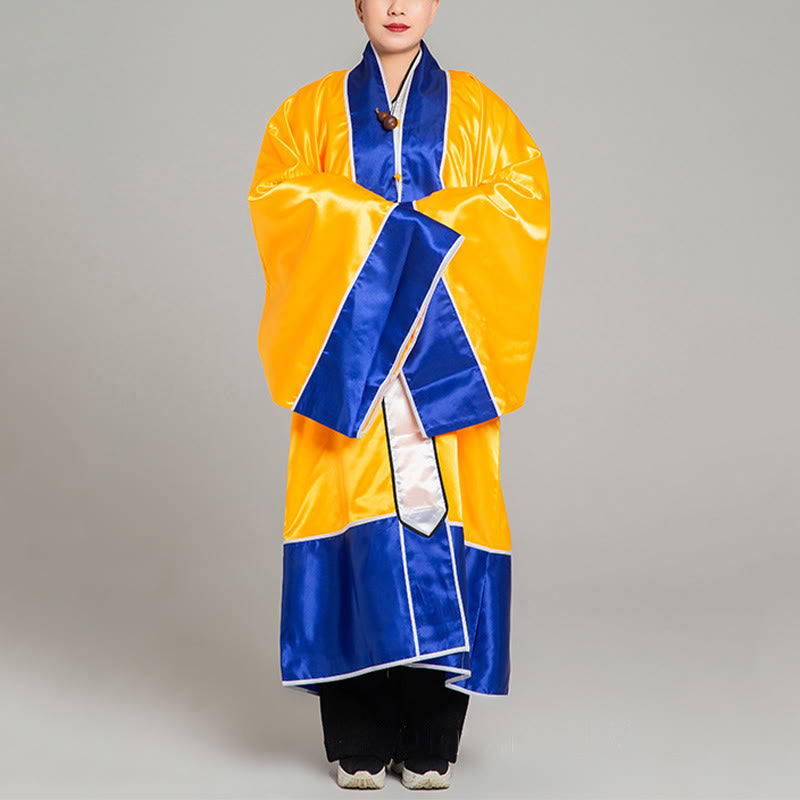 Buddha Stones ​​Wudang Kranich Stickerei Langer weitärmeliger Unisex Taoistischer Robenkimono für Qigong Tai Chi Zeremonie - image 10