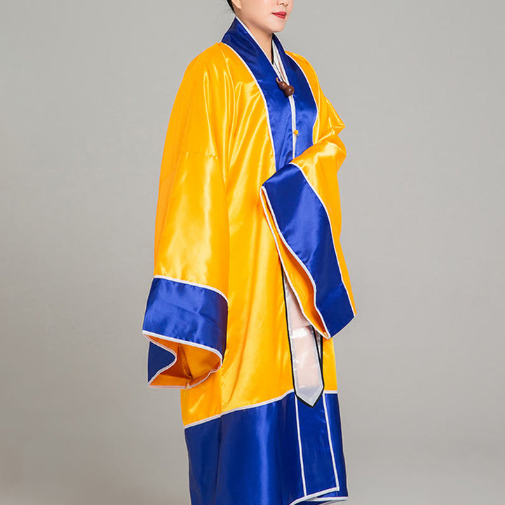 Buddha Stones ​​Wudang Kranich Stickerei Langer weitärmeliger Unisex Taoistischer Robenkimono für Qigong Tai Chi Zeremonie - image 9