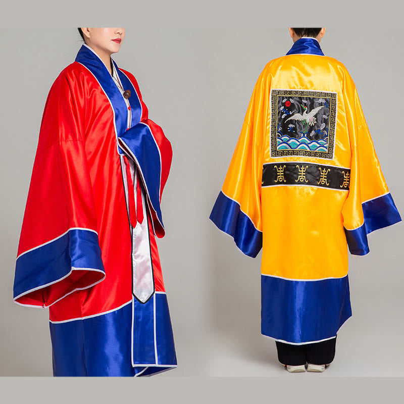 Buddha Stones ​​Wudang Kranich Stickerei Langer weitärmeliger Unisex Taoistischer Robenkimono für Qigong Tai Chi Zeremonie - image 17