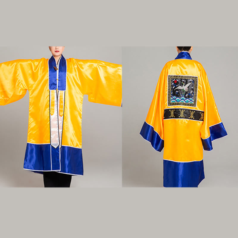 Buddha Stones ​​Wudang Kranich Stickerei Langer weitärmeliger Unisex Taoistischer Robenkimono für Qigong Tai Chi Zeremonie - image 11