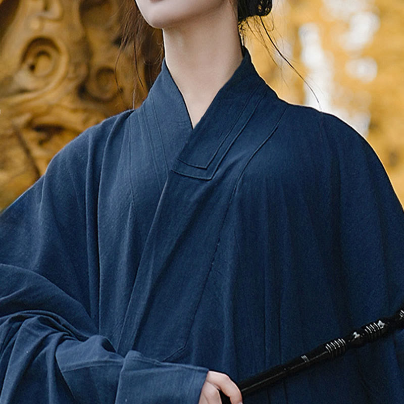 Buddha Stones ​​Herbst Winter Wudang Traditionelle Tai Chi Kampfkunst Zeremonie Leinen Langarm Unisex Taoistische Robe - image 5