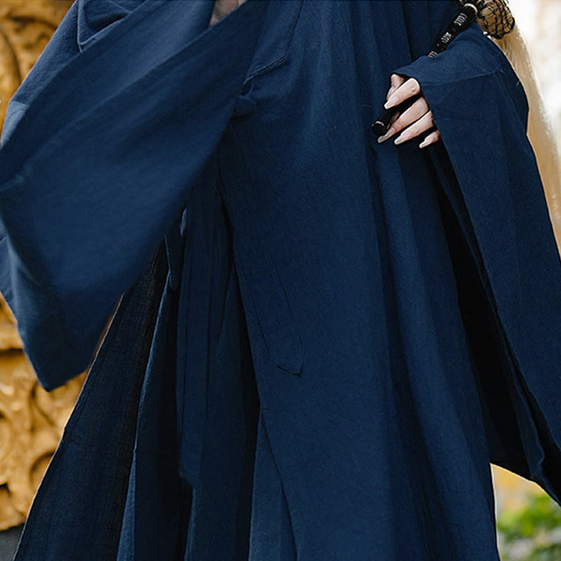 Buddha Stones ​​Herbst Winter Wudang Traditionelle Tai Chi Kampfkunst Zeremonie Leinen Langarm Unisex Taoistische Robe - image 6