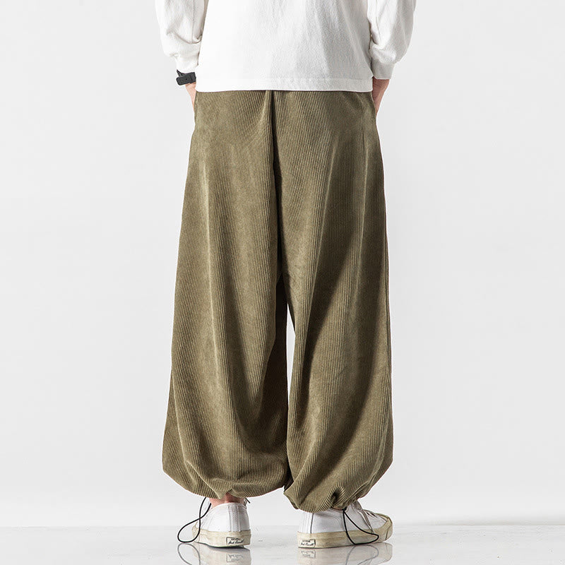 Buddha Stones Herbst/Winter Schnürhose mit chinesischen Schriftzeichenstickerei und Taschen für Herren aus Cord - image 10