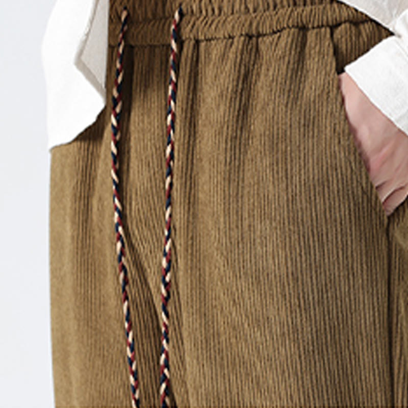 Buddha Stones Fall Herren-Cordhose mit geradem Bein, geradem Bein und Taschen, Kordelzug und Froschknopfverschluss - image 8