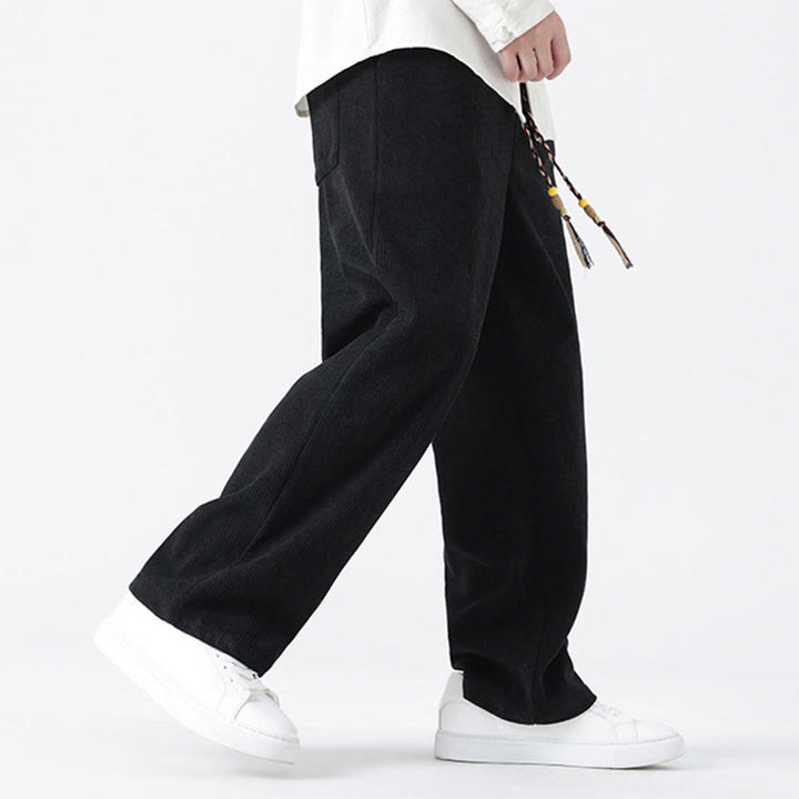 Buddha Stones Fall Herren-Cordhose mit geradem Bein, geradem Bein und Taschen, Kordelzug und Froschknopfverschluss - image 16