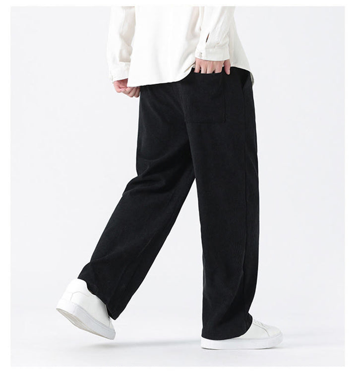 Buddha Stones Fall Herren-Cordhose mit geradem Bein, geradem Bein und Taschen, Kordelzug und Froschknopfverschluss - image 15