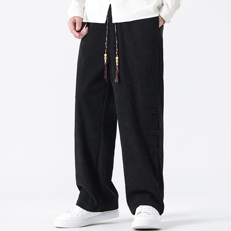 Buddha Stones Fall Herren-Cordhose mit geradem Bein, geradem Bein und Taschen, Kordelzug und Froschknopfverschluss - image 20