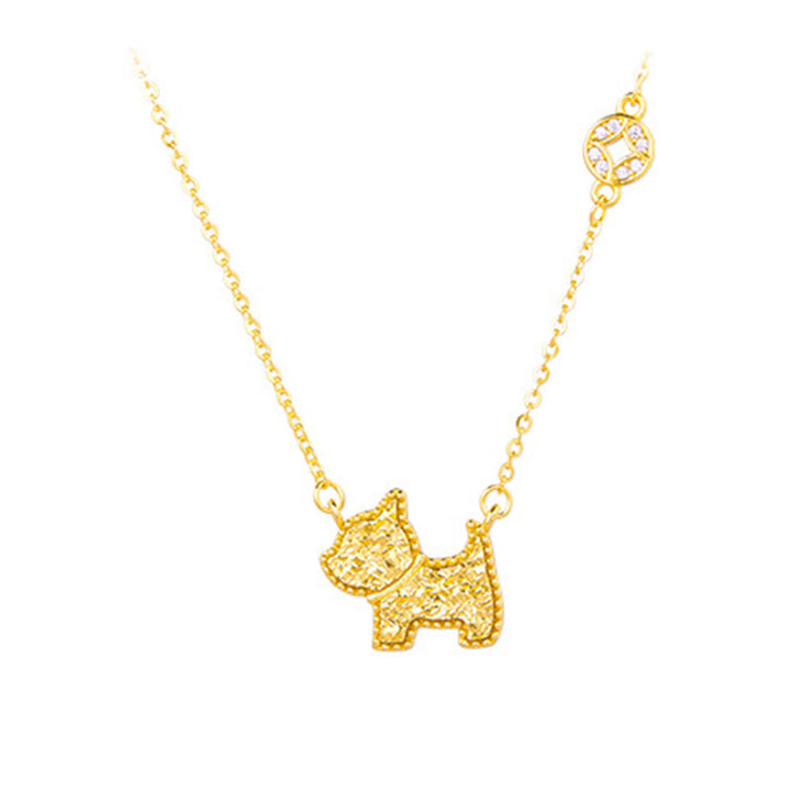 Buddha Stones ​​Jahr des Pferdes Chinesisches Tierkreiszeichen 925 Sterling Silber Münzdesign Segenskette Anhänger - Hund - Silber (Segen ♥ Schutz) - image 29