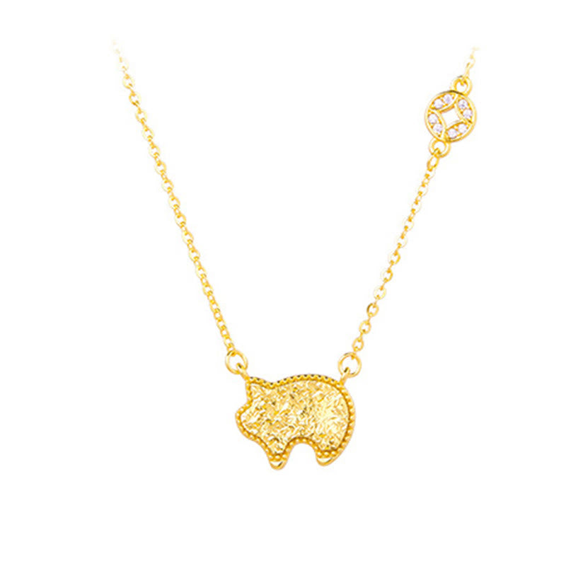 Buddha Stones ​​Jahr des Pferdes Chinesisches Tierkreiszeichen 925 Sterling Silber Münzdesign Segenskette Anhänger - Schwein - Silber (Segen ♥ Schutz) - image 31