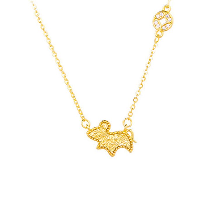 Buddha Stones ​​Jahr des Pferdes Chinesisches Tierkreiszeichen 925 Sterling Silber Münzdesign Segenskette Anhänger - Ratte - Silber (Segen ♥ Schutz) - image 11