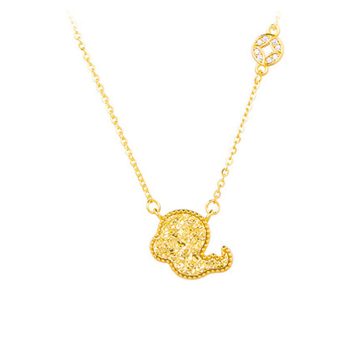 Buddha Stones ​​Jahr des Pferdes Chinesisches Tierkreiszeichen 925 Sterling Silber Münzdesign Segenskette Anhänger - Schlange - Silber (Segen ♥ Schutz) - image 21