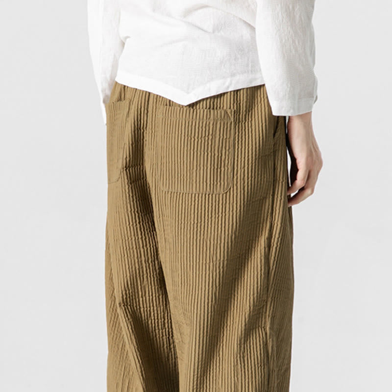 Buddha Stones Herbstfarbene Herren-Haremshose mit Kordelzug, Knöchellänge und Taschen - image 19