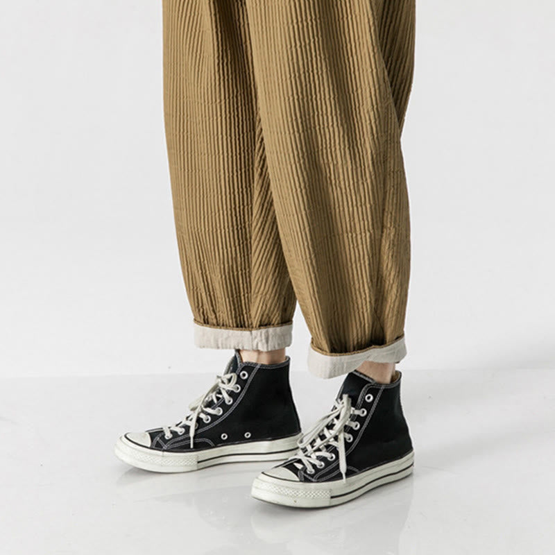 Buddha Stones Herbstfarbene Herren-Haremshose mit Kordelzug, Knöchellänge und Taschen - image 20