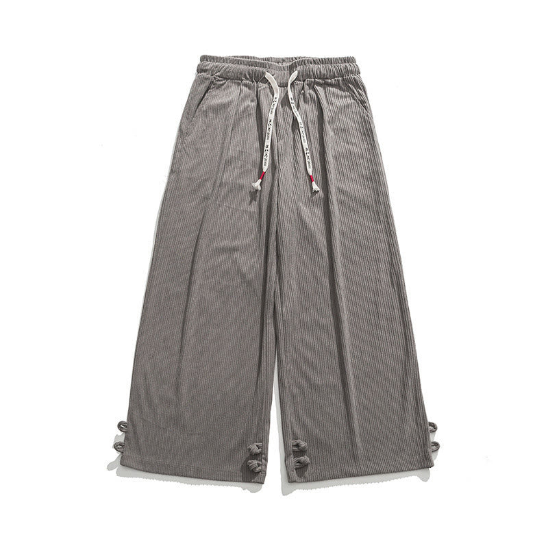 Buddha Stones Herbst/Winter Herren-Hose aus Baumwolle, einfarbig, mit Knopfleiste, geradem Bein und Taschen - image 14