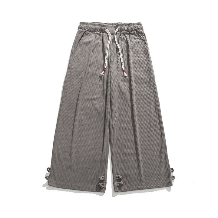 Buddha Stones Herbst/Winter Herren-Hose aus Baumwolle, einfarbig, mit Knopfleiste, geradem Bein und Taschen - image 14