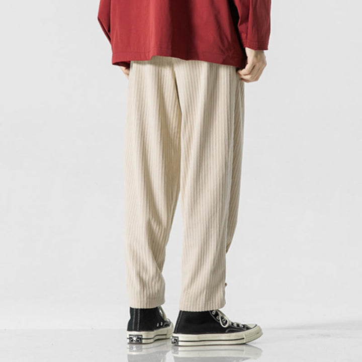 Buddha Stones Herbst/Winter Herren-Hose aus Baumwolle, einfarbig, mit Knopfleiste, geradem Bein und Taschen - image 19