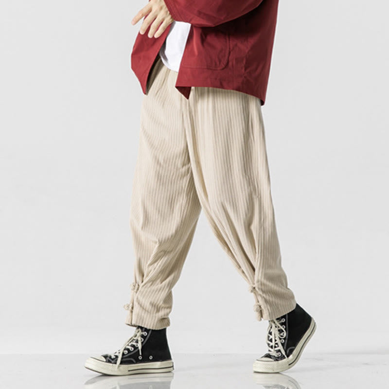 Buddha Stones Herbst/Winter Herren-Hose aus Baumwolle, einfarbig, mit Knopfleiste, geradem Bein und Taschen - image 17