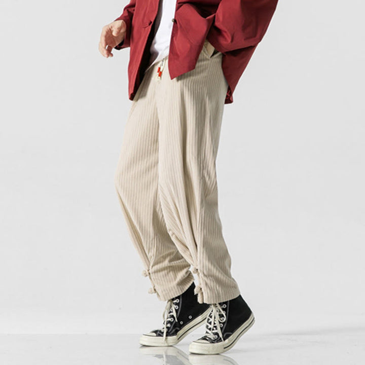 Buddha Stones Herbst/Winter Herren-Hose aus Baumwolle, einfarbig, mit Knopfleiste, geradem Bein und Taschen - image 21