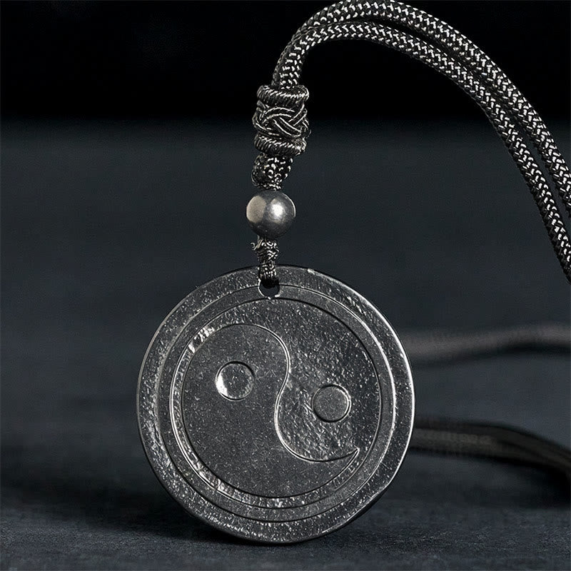 Buddha Stones, natürlicher, authentischer Shungit-Stein, geschnitzter Yin-Yang-Schutzanhänger - image 2