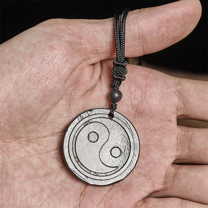 Buddha Stones, natürlicher, authentischer Shungit-Stein, geschnitzter Yin-Yang-Schutzanhänger - image 7