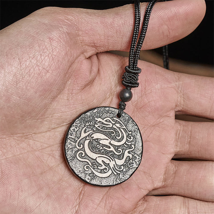 Buddha Stones -Halskette mit Drachenmotiv, authentischer Schungitstein, Anhänger für innere Stärke - image 7