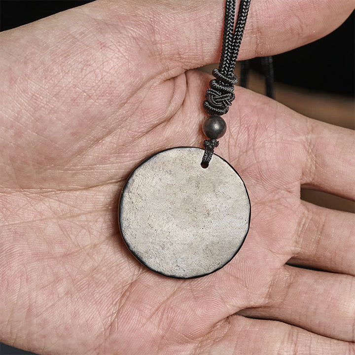 Buddha Stones -Kreis, schlichtes Design, authentischer Schungit-Schutzstein-Halskettenanhänger - image 6