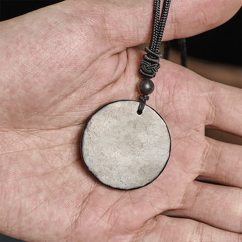 Buddha Stones -Kreis, schlichtes Design, authentischer Schungit-Schutzstein-Halskettenanhänger - image 5