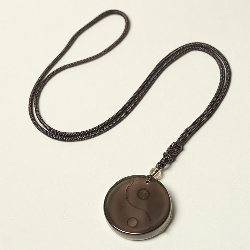 Buddha Stones Yin Yang Symbol Eis Obsidian Positive Halskette Anhänger - image 6