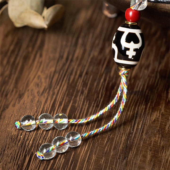 Buddha Stones 108 Perlen Liuli Crystal Dzi Bead Achat Blessings Quaste Mala - image 6