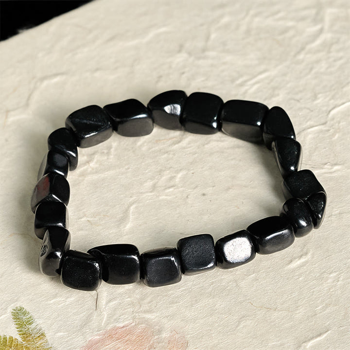 Buddha Stones ​​8 mm Natürliches, authentisches Schungit-Schutzperlenarmband - image 1