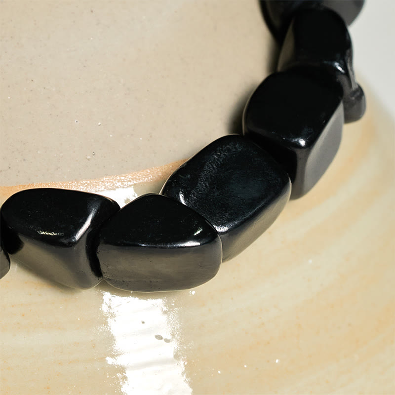 Buddha Stones ​​8 mm Natürliches, authentisches Schungit-Schutzperlenarmband - image 4