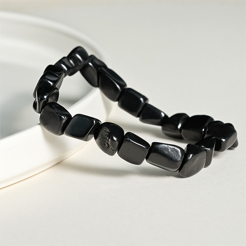 Buddha Stones ​​8 mm Natürliches, authentisches Schungit-Schutzperlenarmband - image 2