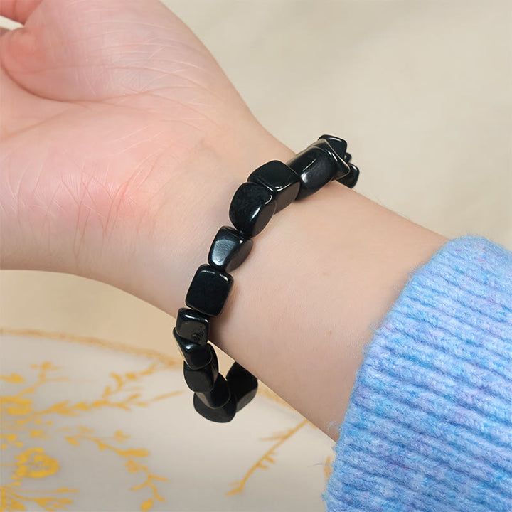 Buddha Stones ​​8 mm Natürliches, authentisches Schungit-Schutzperlenarmband - image 3