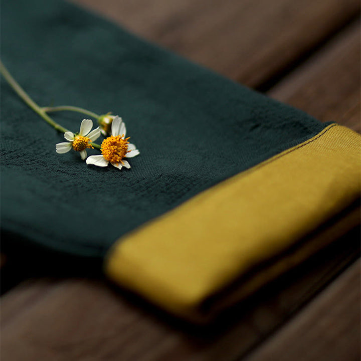 Buddha Stones Baumwoll-Midikleid mit Froschknopfleiste, V-Ausschnitt, langen Ärmeln und Taschen - image 8