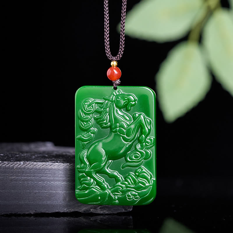 Buddha Stones ​​Jahr des Pferdes Jade Fülle Halskette Anhänger - Jade - image 0