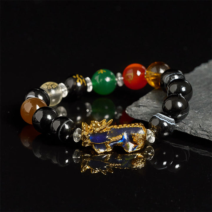 Buddha Stones, Sardonyx-Perlen, Fünf Elemente, Farbwechsel, Pi Xiu, Positives Armband - image 8