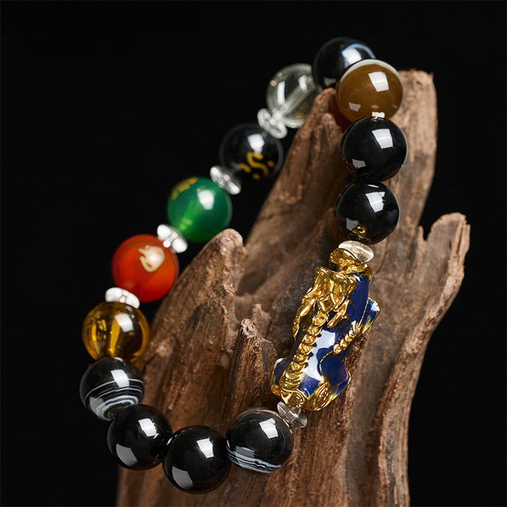 Buddha Stones, Sardonyx-Perlen, Fünf Elemente, Farbwechsel, Pi Xiu, Positives Armband - image 3
