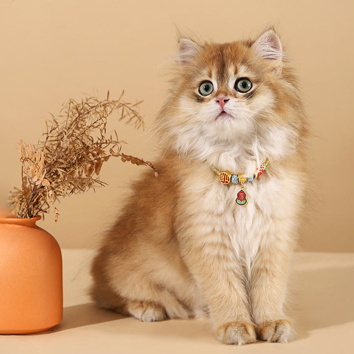 Buddha Stones -Metallanhänger mit roter Schnur – Frieden, Freude, Segen und Schutz – Verstellbares Halsband für Katzen und kleine Hunde - image 12