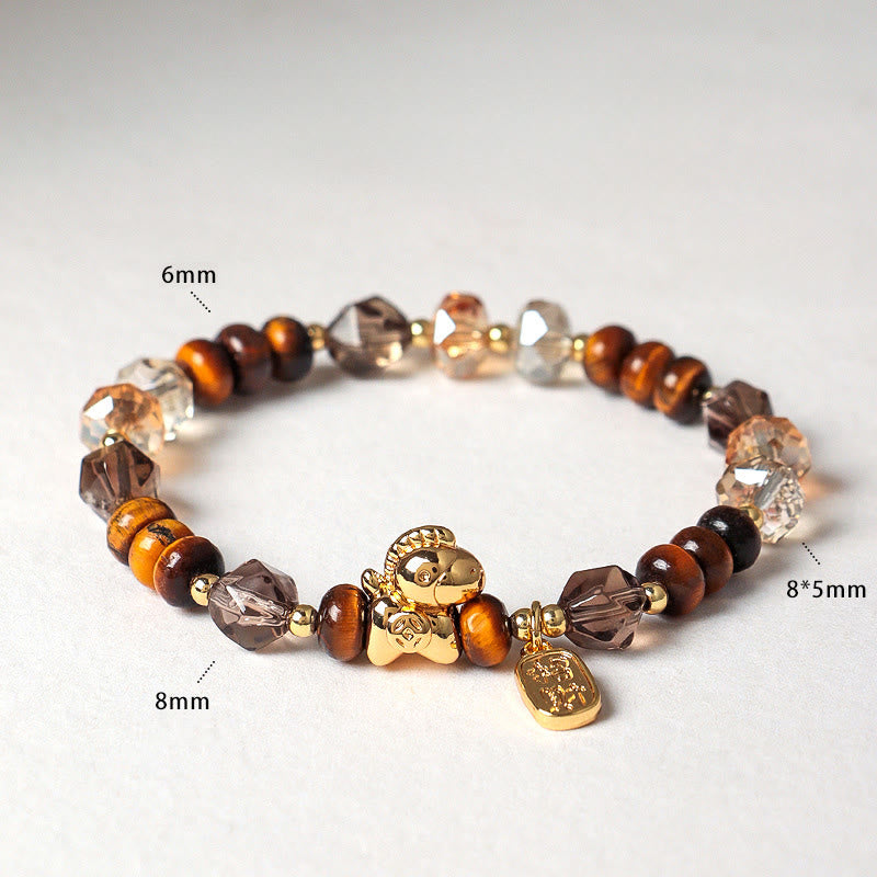 Buddha Stones, Tigerauge, Eis, Obsidian, Perle – Armband für das Jahr des Pferdes: Glück, Reichtum und Wohlstand - Tigerauge-Eisobdian (Handgelenkumfang: 14-15 cm) - image 11