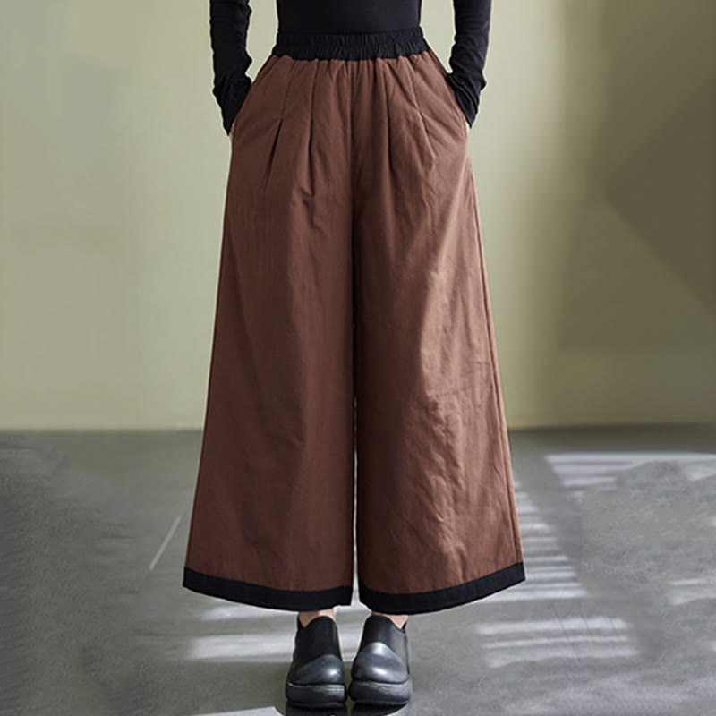 Buddha Stones Lässige, schlichte Damenhose mit weitem Bein und Taschen - Schokolade - US8-10, UK/AU12-14, EU40-42 (2XL) - image 9