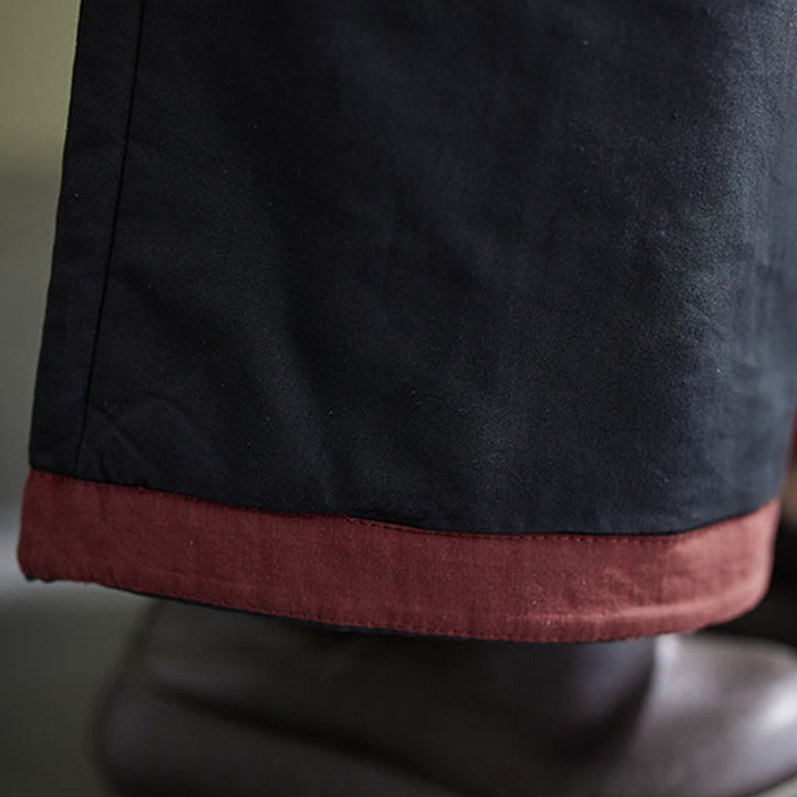 Buddha Stones Lässige, schlichte Damenhose mit weitem Bein und Taschen - image 8