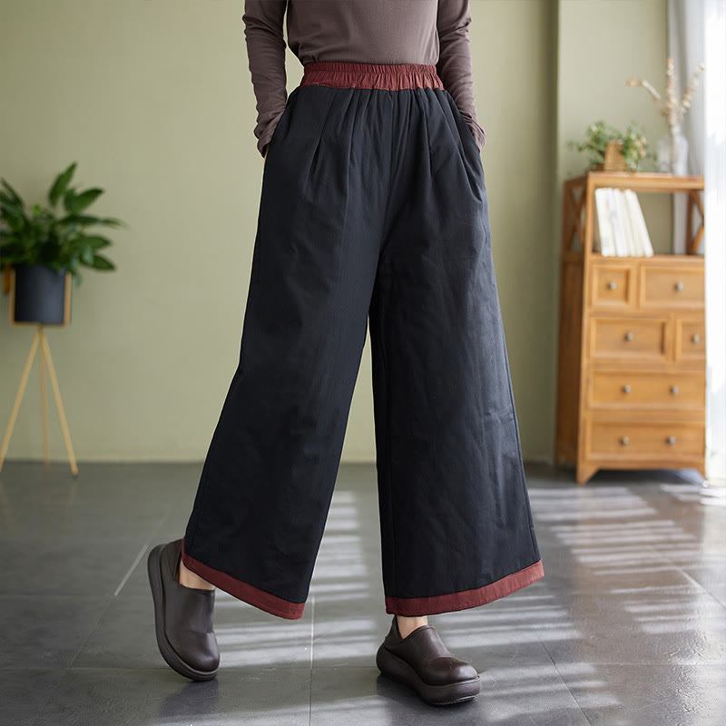 Buddha Stones Lässige, schlichte Damenhose mit weitem Bein und Taschen - Schwarz - US8-10, UK/AU12-14, EU40-42 (2XL) - image 0