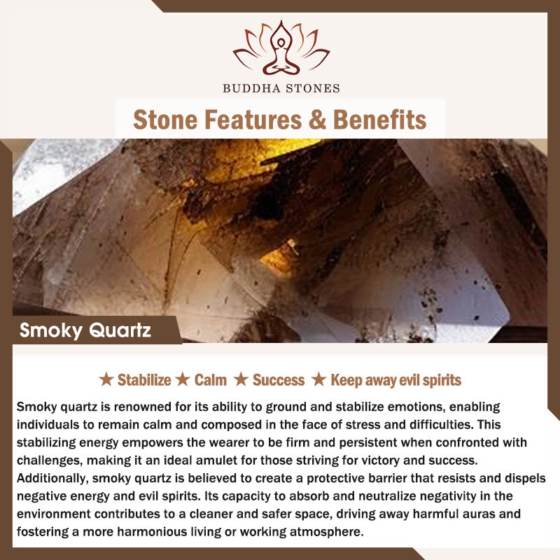 Buddha Stones: Halskette mit Anhänger aus schwarzem Obsidian, Rauchquarz, Granat, Aquamarin, Erdbeerquarz und rosa Kristall. - image 6