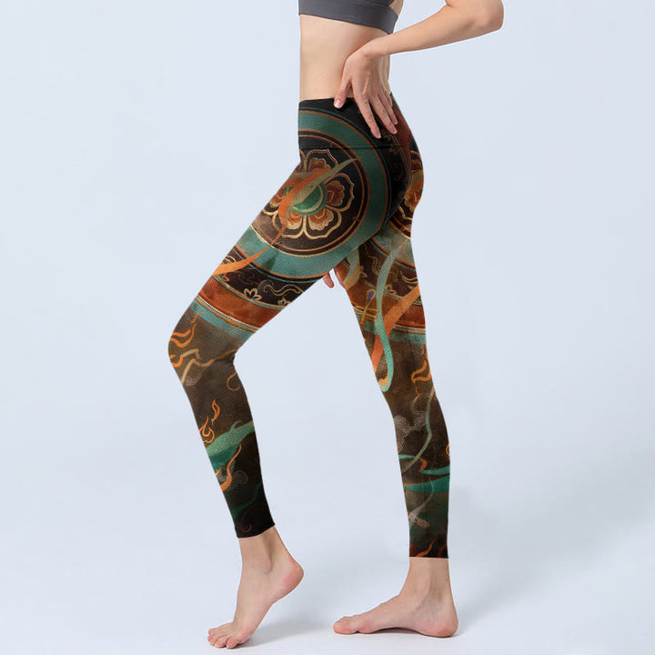Buddha Stones, bunte Feenlaute, Schleifen, Blumenkreismuster, bedruckte Leggings, Yogahosen für Damen - image 2