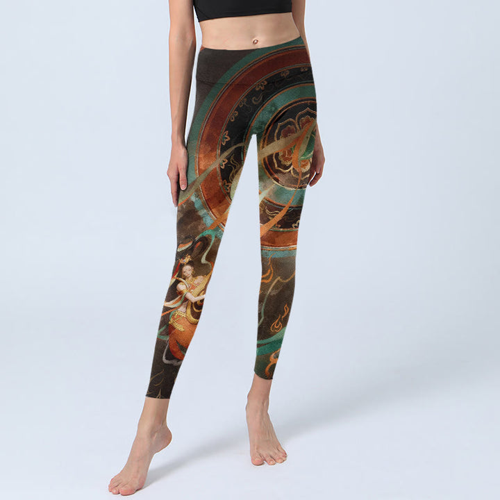 Buddha Stones, bunte Feenlaute, Schleifen, Blumenkreismuster, bedruckte Leggings, Yogahosen für Damen - image 5