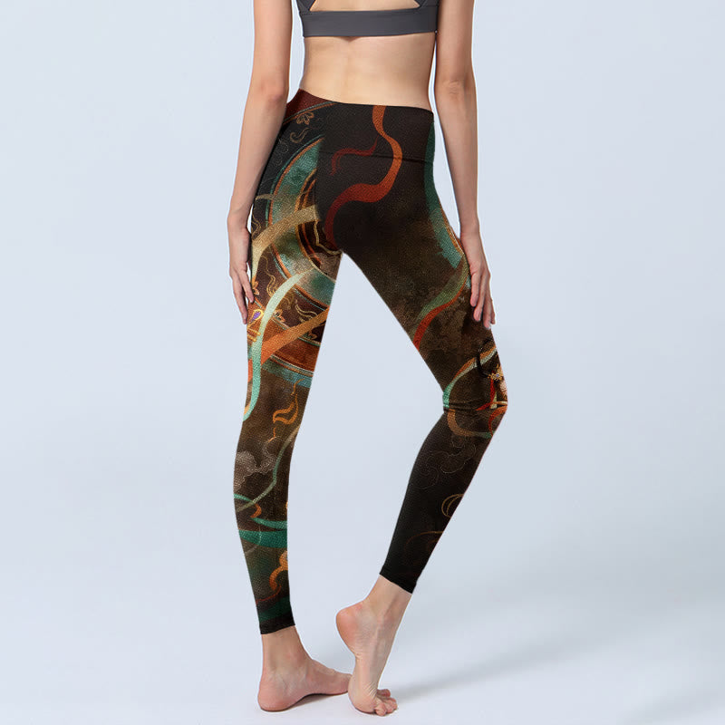 Buddha Stones, bunte Feenlaute, Schleifen, Blumenkreismuster, bedruckte Leggings, Yogahosen für Damen - image 4