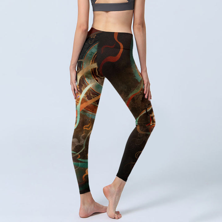 Buddha Stones, bunte Feenlaute, Schleifen, Blumenkreismuster, bedruckte Leggings, Yogahosen für Damen - image 4