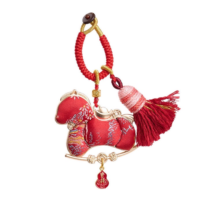 Buddha Stones, mehrfarbig, Jahr des Pferdes, Kürbisbarren-Design, Freiheit, Wohlstand, Schlüsselanhänger - image 3